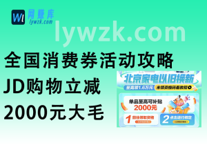 全国消费券活动攻略,JD购物立减2000元大毛~(9.26更新)-林伊网赚库