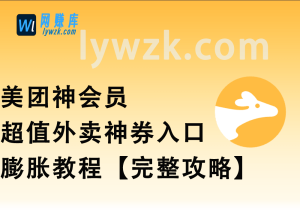 美团神券_外卖神券低价入口+膨胀教程【完整攻略】-林伊网赚库